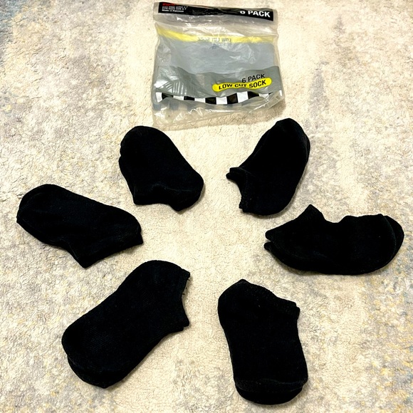 New In Bag 6-pair Baby Low Cut Socks In Black By Foot Locker 3-7 Months - Picture 3 of 7